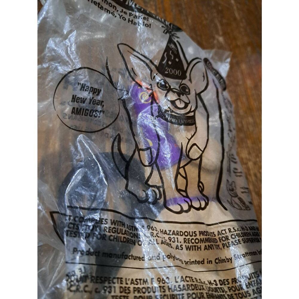 Vintage Taco Bell Applause Plush Toy Chihuahua Y2K New Year Amigo Dog